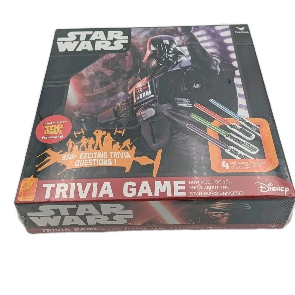 Star Wars Trivia Game Sealed 650+ Questions Disney Lightsaber Puzzle Ages‎ 8+
